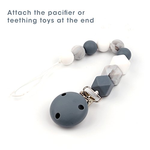 TYRY.HU Baby Pacifier Clips BPA Free Teether Soothie Pacifier Chain Holders Silicone Dummy Clip Chewable Beads Teething Toy