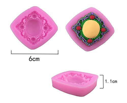 Jewel Fondant Mold,4 Pcs Cake Topper Decoration Tools Chocolate Polymer Clay Candy Gumpaste Sugar Craft Mould