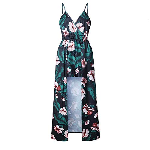 TOTOD Jumpsuit for Women, New Culottes Summer V-Neck Flower Party Playsuit Bohemian Floral Print Sexy Short Trousers Green