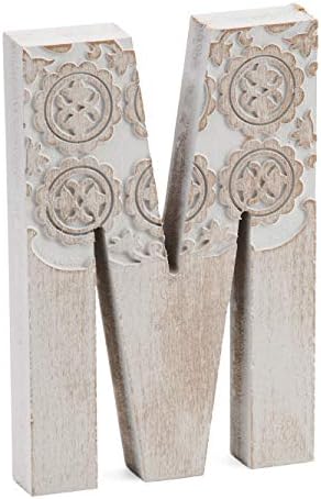 Amazon Com Azzure Home Carved Letter Decor Letter M Home Kitchen