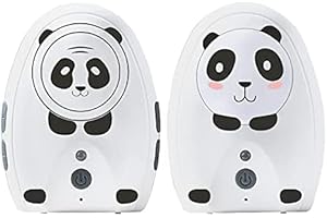 TimeFlys Audio Baby Monitor Focus Panda Rechargeable walkie Talkie Transmission Crystal-Clear Sound Night Light Two Way Talk 1000 Feet Long Range USB Paging Cute (No Battery)