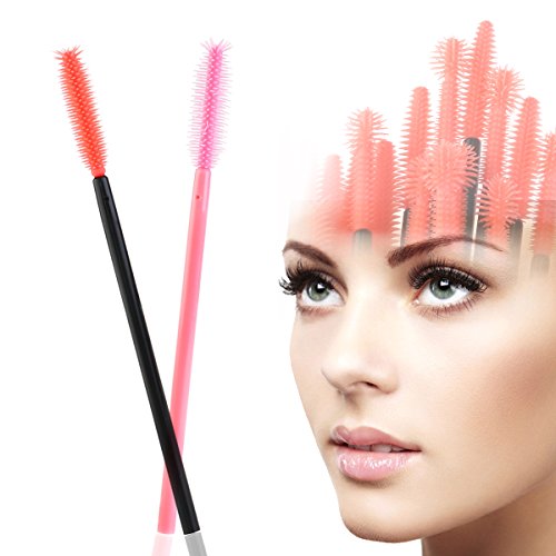 NUOLUX Mascara Brush,50pcs Disposable Silicone Mascara Wands Brush Set