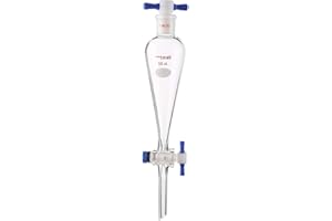 Adamas-Beta Borosilicate Glass 50ml Heavy Wall Conial Separatory Funnel with 19/22 Joints and PTFE Stopcock