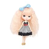Wigs Only!Cheap Blythe Pullip Doll Wig Peachy Pink Color Fluffy Classic Wavy Doll Hair Wigs with Bangs Baby Doll Hair