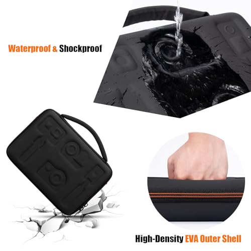 Cwatcun Action Camera Carrying Case for GoPro Hero/DJI Osmo Pocket 3/Action, Waterproof Carrying Case Shoulder Bag, Travel Case for Most Action Camera and Accessories