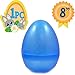 Jumbo 8-Inch Transparent Blue Glitter Easter Egg - The Perfect Size for Holding Toys, Candy Bars, and Stuffed Animals - Easy to Open, Tough to Break - Great As Party Favors and Easter Basket Stuffers