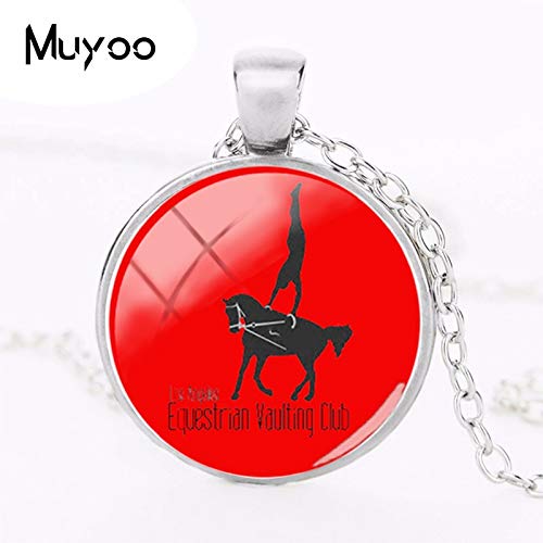Davitu Pendant Necklaces - 2018 New I Love My Arabian Horse Pendant Equestrian Vaulting Club Necklace Silver Glass Art Picture Pendants Round Jewelry HZ1 - (Metal Color: 4, Main Stone Color: Silver)