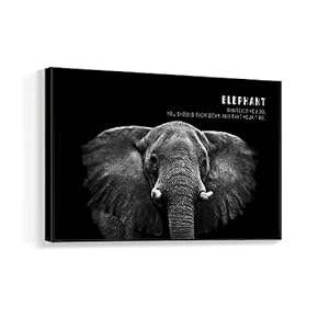 Framed Canvas Wall Art for Living Room, Bedroom Black and White Beast Canvas Prints for Home Decoration Ready to Hanging - 16x24 inches
