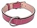 Soft Touch Collars Raspberry Pink Leather Padded Dog Collar, for Large Female Dogs, Made with Genuine Real Leather, 24