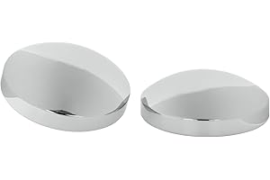 CHDT66 Semi Truck Hub Cap Cover - 8'' Inside Diameter Dome Rear Wheel Hub Cap Cover Kit - Chrome Metal - for Drive Axle Wheel Universal Fit - 2 Pc Pack, Lip: 1'', Silver