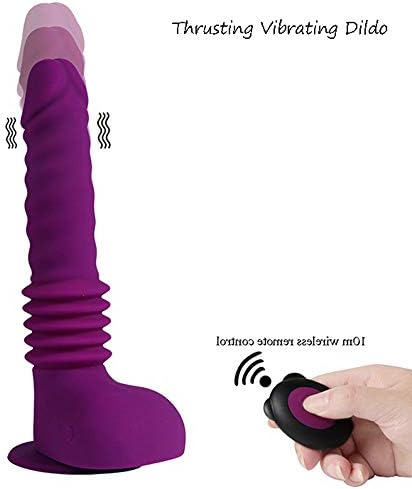 Thrusting Vibrant Toys for Women with 6 Speed Frequency Waterproof Rechargeable Automatic Female Ladies Toy with Wireless Remote Control and Suction Cup