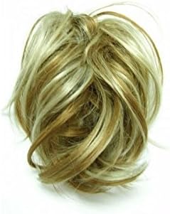 GIZZY® Ladies Girls Large Golden Blonde With Highlights Fake Hair Scrunchy on a Ponio Loop