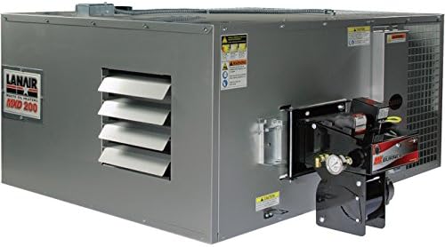 Lanair Waste Oil-Fired Thermostat-Controlled Heater Ductable Package - 200,000 BTU, 5,000 Sq. Ft. Capacity, Through-Roof Chimney, Model Number MXD-200A Package A