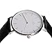 Aurora Men's Casual Business Analog Quartz Waterproof Wrist Watch with Black Leather Band-Silver