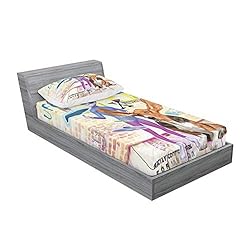 Ambesonne Outer Space Fitted Sheet & Pillow Sham