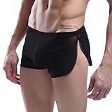 HP95(TM)Men's Bikini Underwear, Sexy Boxer Shorts Briefs Trunks Style Underpants (L, Black)