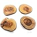 Olive Wood Coasters 100% Natural & Organic - Set of 4 - Handmade - with a Box
