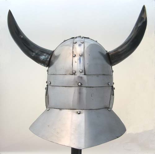RedSkyTrader Mens Viking Helmet with Horns One Size Fits Most Silver - Image 4
