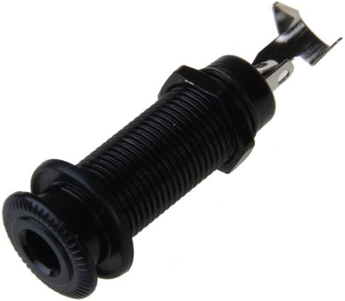 Black Cylinder Flush Mount Jack for Electric Guitar Bass