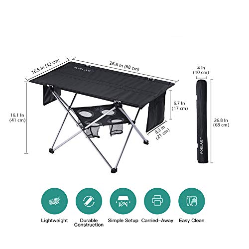 Outdoor Folding Table with Cup Holders Foldable Portable Tables with