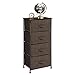 mDesign Vertical Dresser Storage Tower - Sturdy Steel Frame, Wood Top, Easy Pull Fabric Bins - Organizer Unit for Bedroom, Hallway, Entryway, Closets - Textured Print - 4 Drawers - Espresso Brown