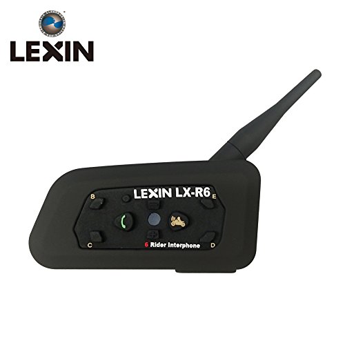 Lexin 1pc bluetooth motorcycle helmet headset kit up to 6 riders,…