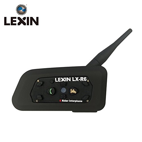 LEXIN 1PC Bluetooth Motorcycle Helmet headset kit up to 6 Riders, Support wireless intercom Interphone, GPS A2DP stereo music stream;waterproof, specially designed for motorcycle rider