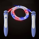 Bostom Color-Change LED Jump Rope Fun Fitness Fully Adjustable Rope Skipping with Battery Operated Kinetic-Powerd Light