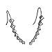 ILJILU 1 Pair Rhinestone Crystal Earrings Ear Hook Stud Jewelry Sliver (Silver)