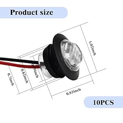 UGSHY 10 PCS Truck Side Light, Round LED Clearence