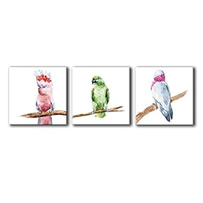signwin-3 Piece Canvas Wall Art-Colored Animals-Canvas Prints Home...
