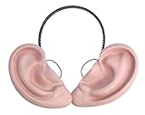 Bristol Novelty MD217 Big Ears on Headband, Unisex-Adult, Beige/Black, One Size