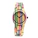 Bewell Student Girl's Elegant Cute Look Wood Watch Analog Quartz Lightweight Colorful Wood Wrist Watch