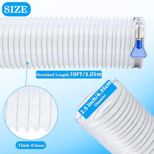 2 1/2" x 10' Dust Collection Hose,Heavy PVC 2.5 Inch Dust Collector photo 8