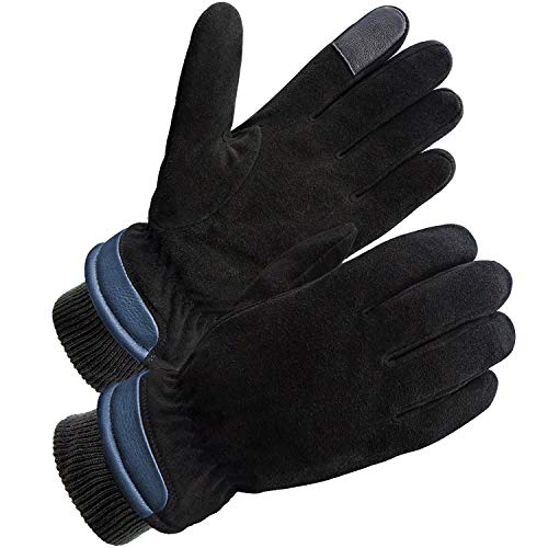 SKYDEER Women's and Men's Warm Deerskin Suede Winter Thermal Gloves for Driving Running Cycling (SD8652T/M)