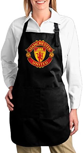 Manchester United FC Football Cotton Adjustable Bib Chef Apron Front Pockets Unisex