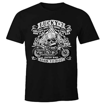 MoonWorks Herren T-Shirt Biker Shirt Totenkopf Pik