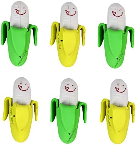 Laxmi Collection Perpetual Bliss Kids Fancy Fruit Theme Banana Shape Erasers (5x5x9 Cm)-Pack of 6