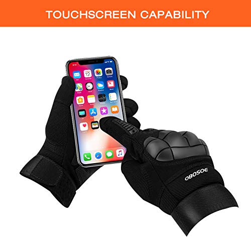 OBOSOE Tactical Gloves, Hard Knuckle Gloves Army Military Heavy Duty Gloves Touch Screen Full Finger Outdoor Gloves Motorcycle Riding Motorbike Airsoft Paintball Combat Hunting Hiking-L - Thumbnail 4