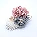 Flonding Rose Wedding Wrist Corsage and Boutonniere Set Party Prom Hand Ribbon Flower Suit Decor (Champagne Pink)