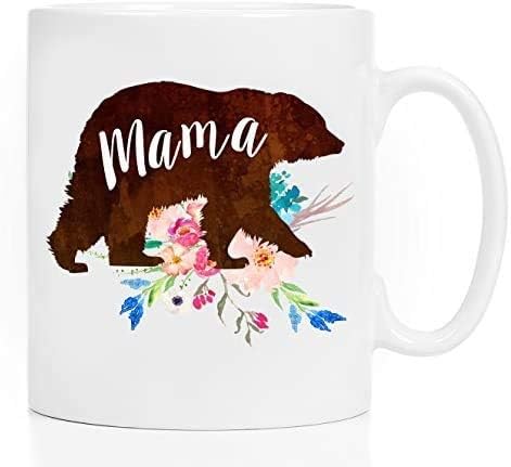 Mama Bear Themed Funny 11 Oz White Ceramic Coffee Mug/Cup.