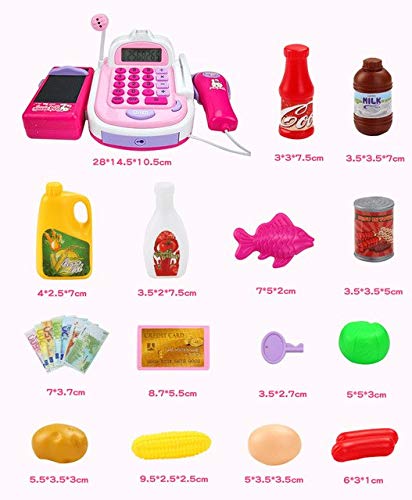 XuBa Pretend Play Electronic Cash Register Toy Realistic Actions & Sounds with Mic Simulation Cash Register Show