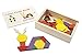 Lewo 60-Pieces Wooden Pattern Blocks Montessori Tangram Puzzle Toys