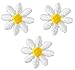 Wrights Yellow and White Daisy Flower Applique Clothing Iron On Patches, 3pc, 5/8''