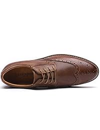 Zapatos de vestir para hombre de piel auténtica Oxford con cordones