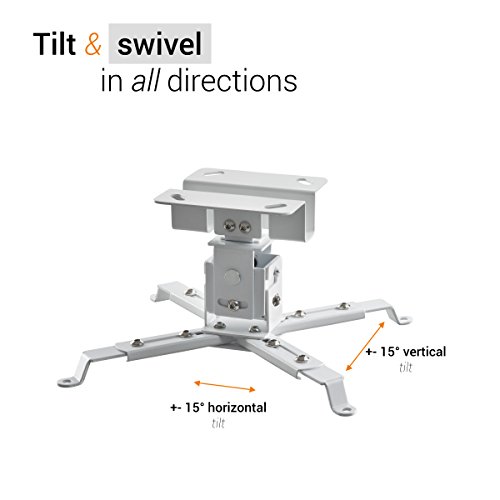 celexon Universal Projector Ceiling Mount Bracket MultiCel 1200W White, 4" Below The Ceiling, up to 55 lbs