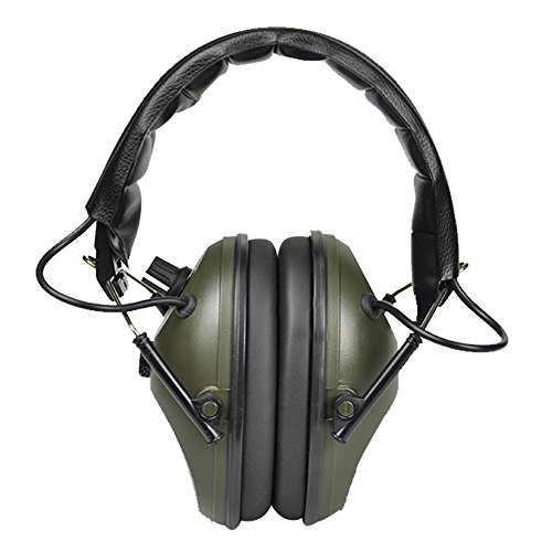 Protear Electronic Single Microphone Shooting Range Gear Hunting Earmuff Sound Enhancement Hearing Protector--NRR 24dB Army Green