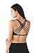 QUEENIEKE Womens Yoga Sport Bra Light Support Strappy Free to Be Bra Size XL Color Top Black Across