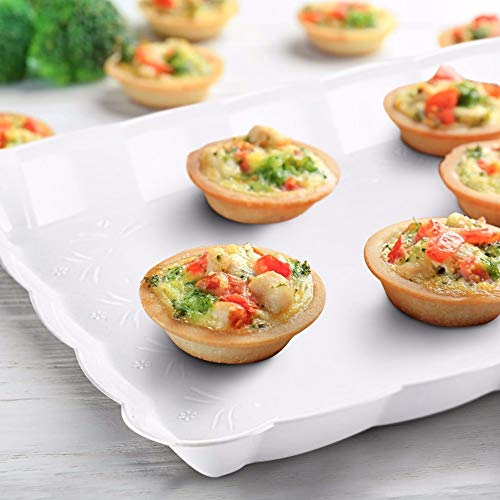 image for silver collection Rectangular White Plastic Trays, Disposable Serving 