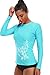BeautyIn Womens Long Sleeve Rashguard Swimwear UPF 50+ Rash Guard Athletic Tops,Blue,XX-Large